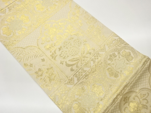 JAPANESE FUKURO OBI / WOVEN FLORAL PLANTS